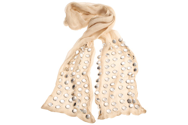 Disc Cream Scarf