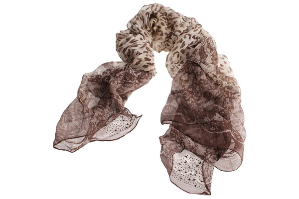 Silk Sleeve Brown Scarf